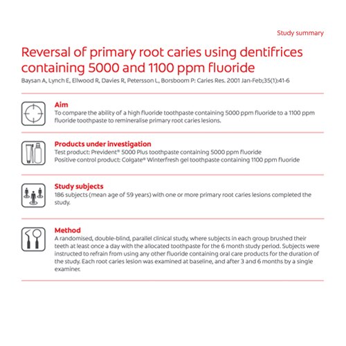 Reversal of primary root caries