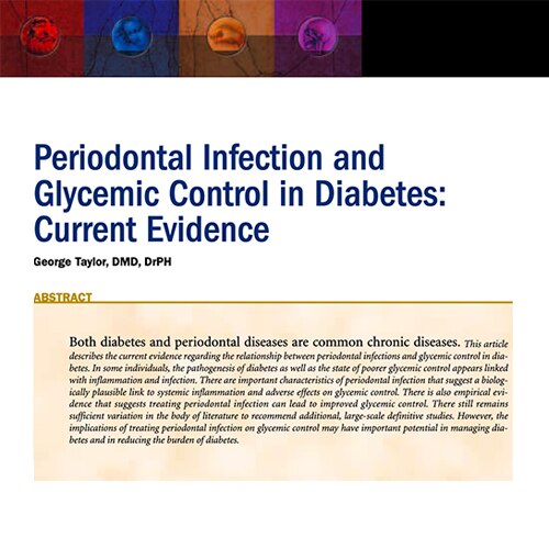 Periodontal infection and glycemic control in diabetes